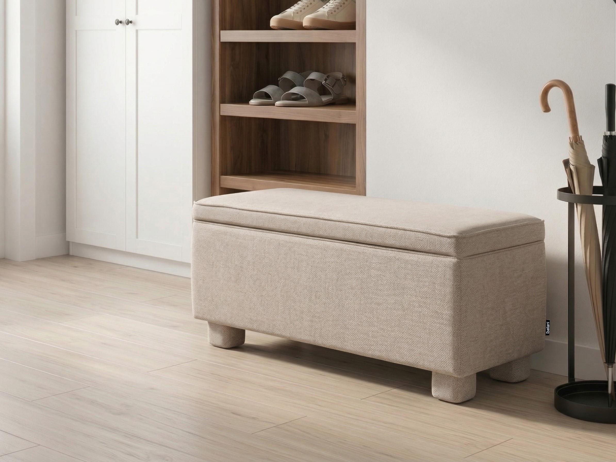 Upholstered Storage Bench ITHACA Fabric Beige
