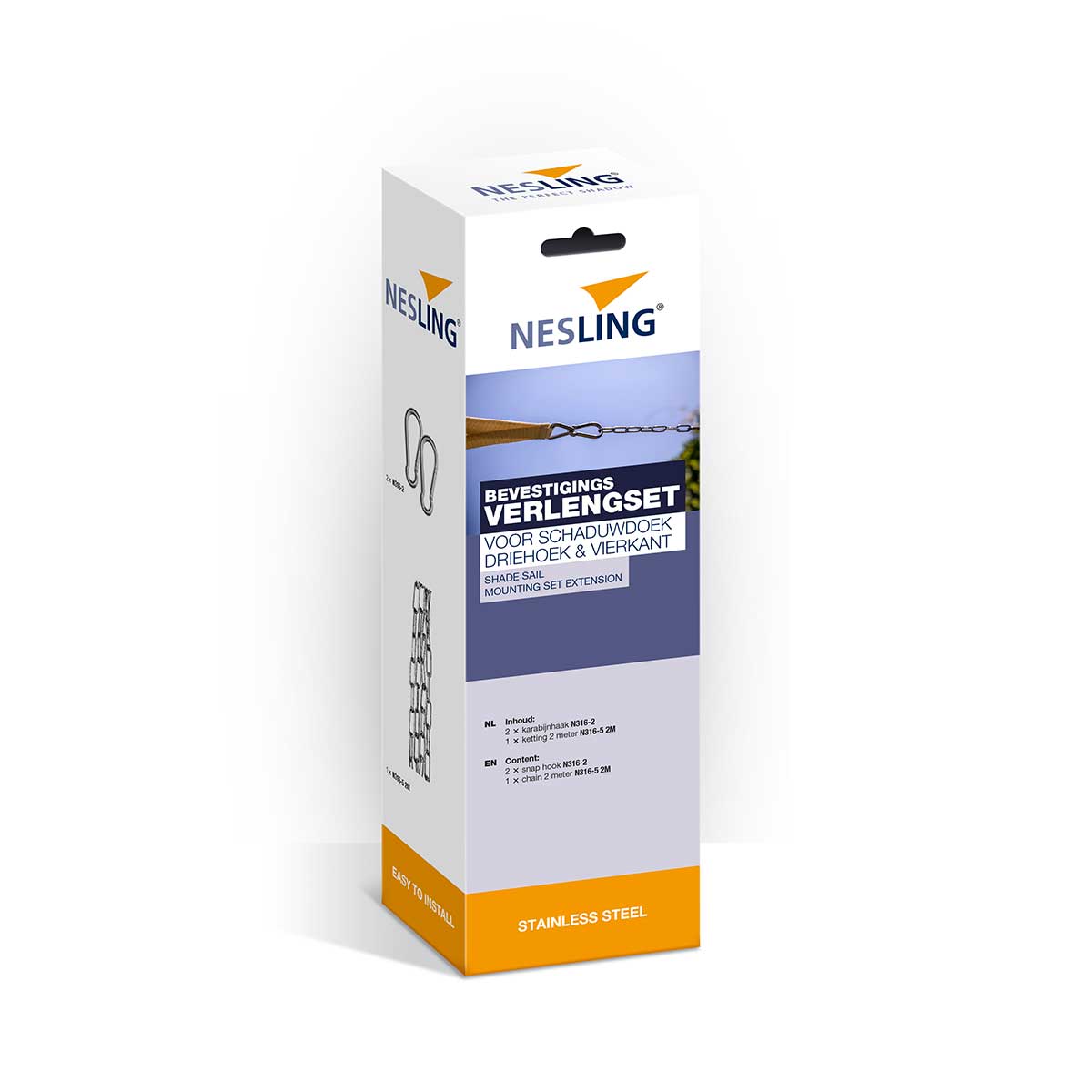 Nesling bevestiging verlenging set schaduwdoek