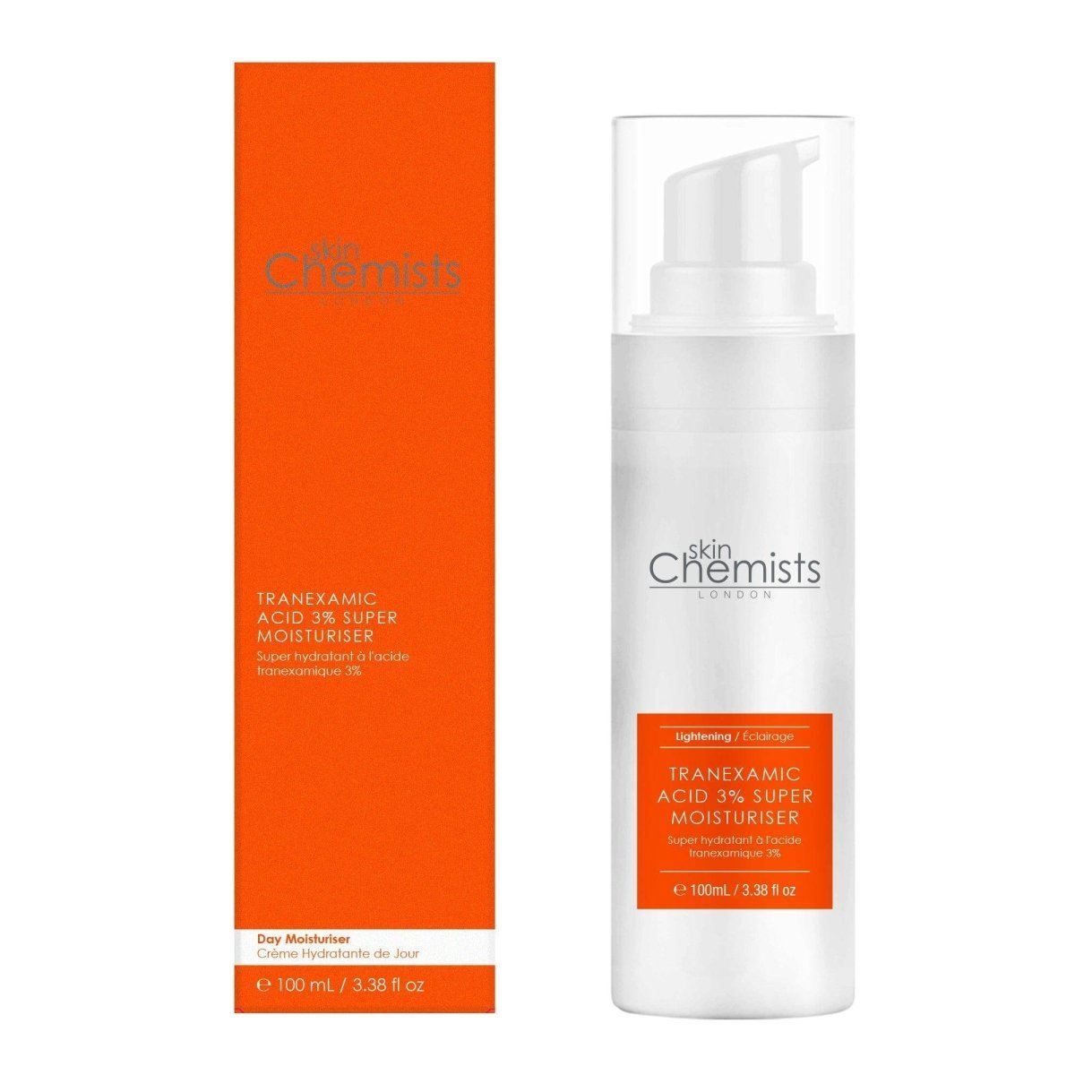 skinChemists professional Tranexamic 3% Anti-Ageing Moisturiser Cream 100ml for Moisturising and Anti-Ageing
