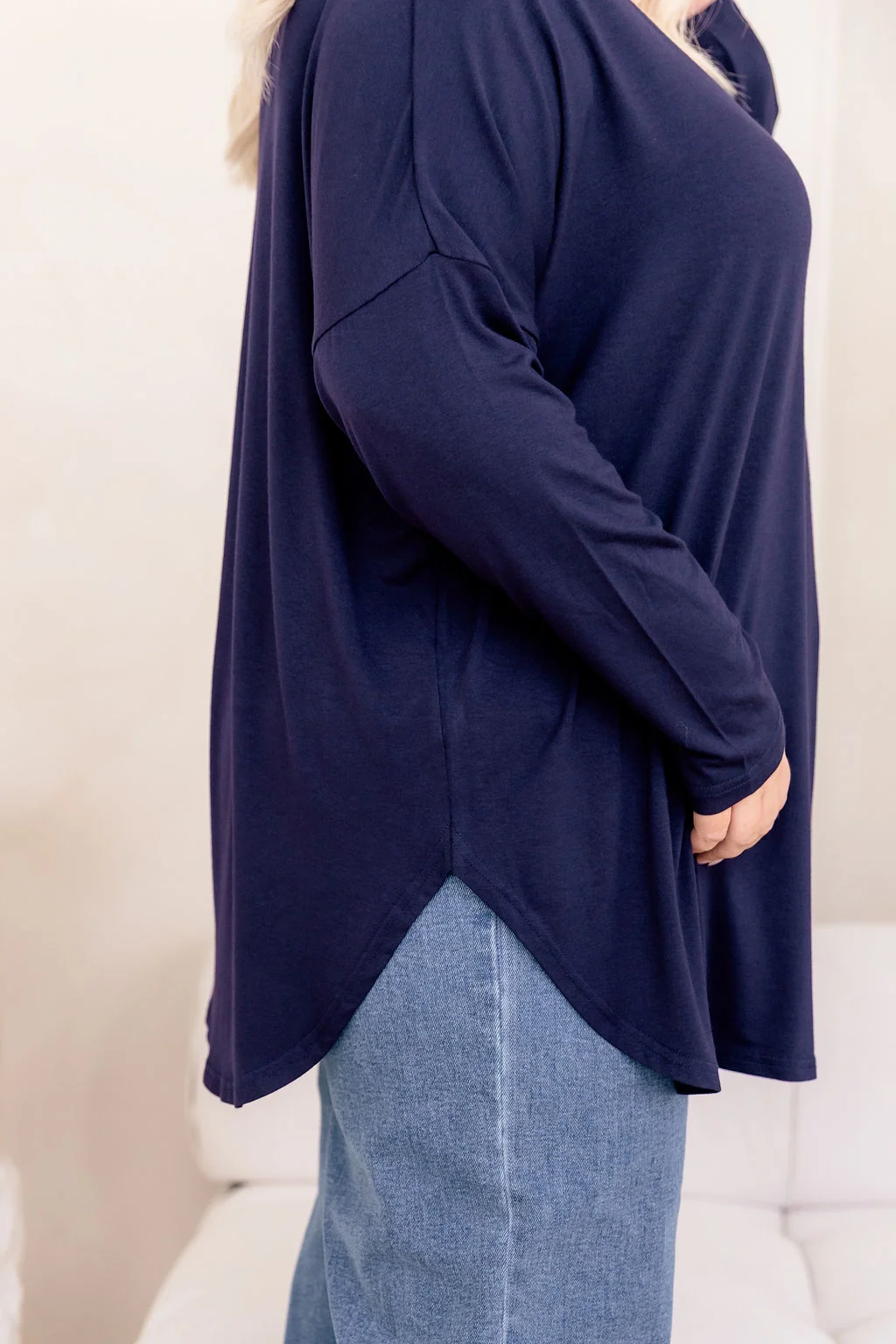 Jasper Jersey Top in Navy