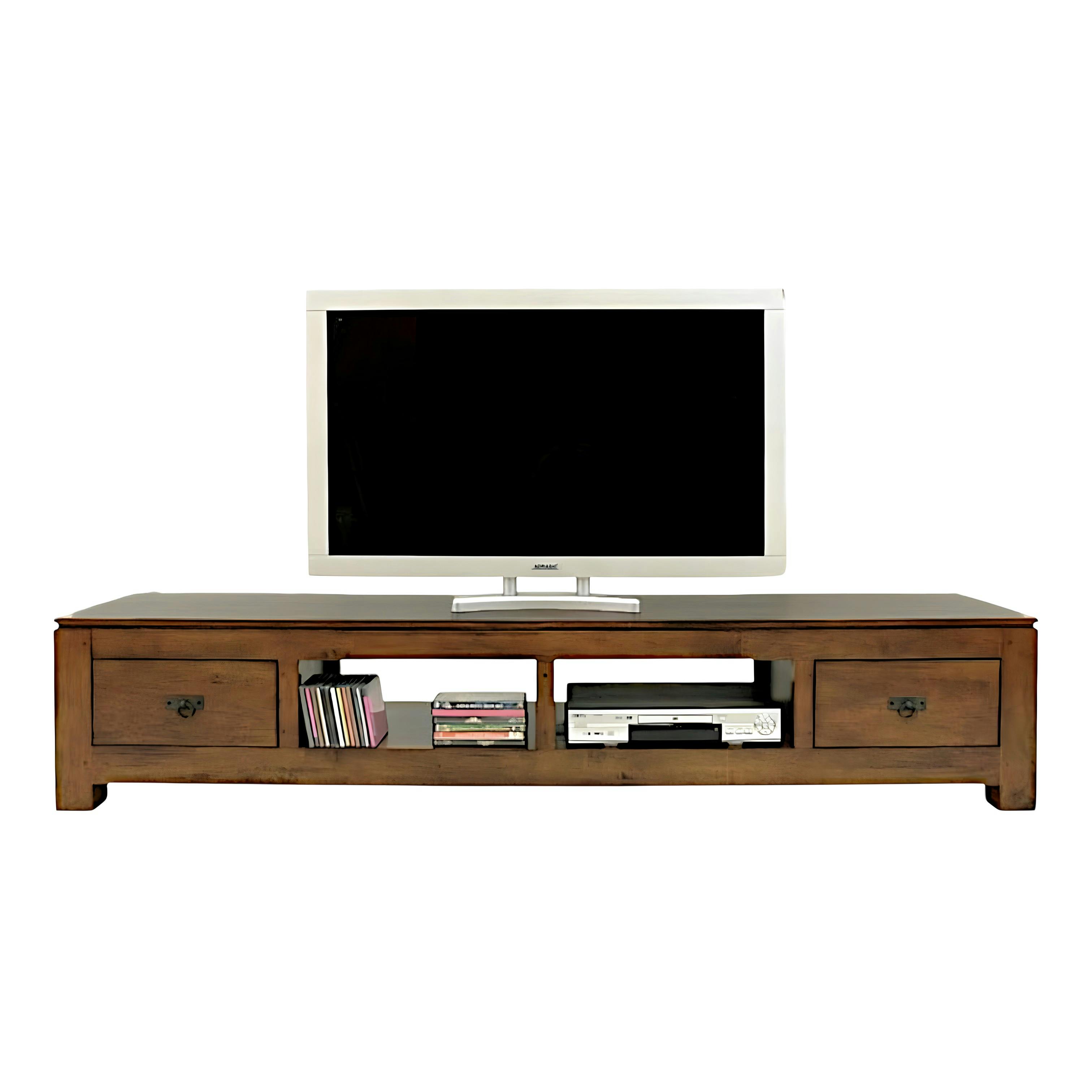 Meuble TV long bois massif HELENA