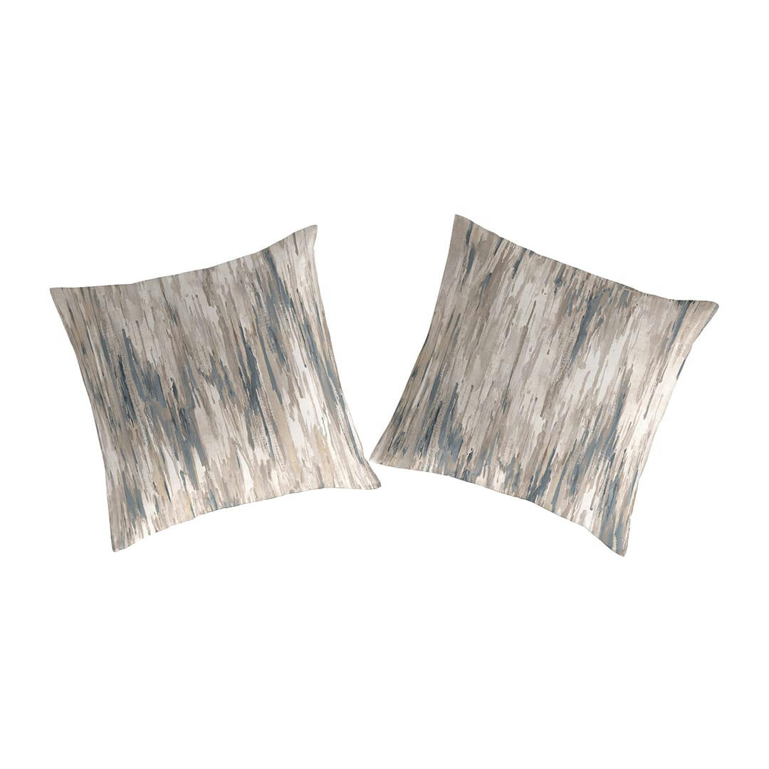 - 2 Taies d'oreiller en percale de coton 65x65 cm gris