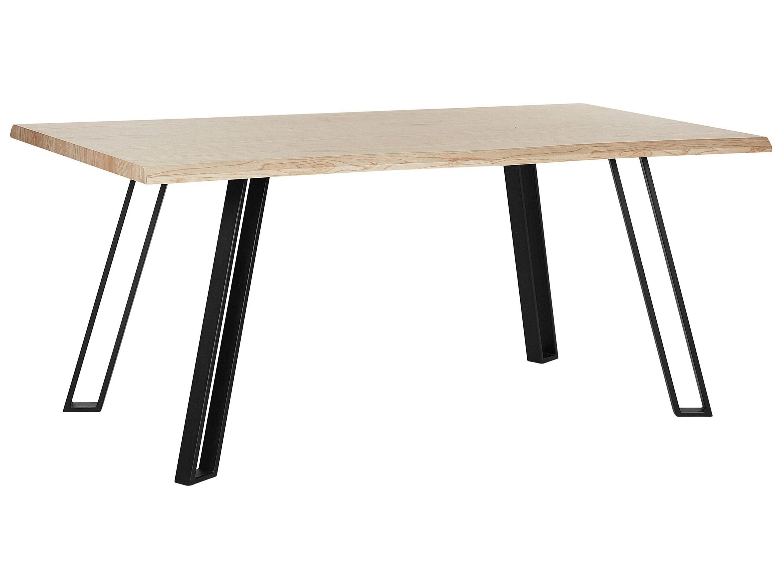 Stół do jadalni metal 180x90 jasne drewno