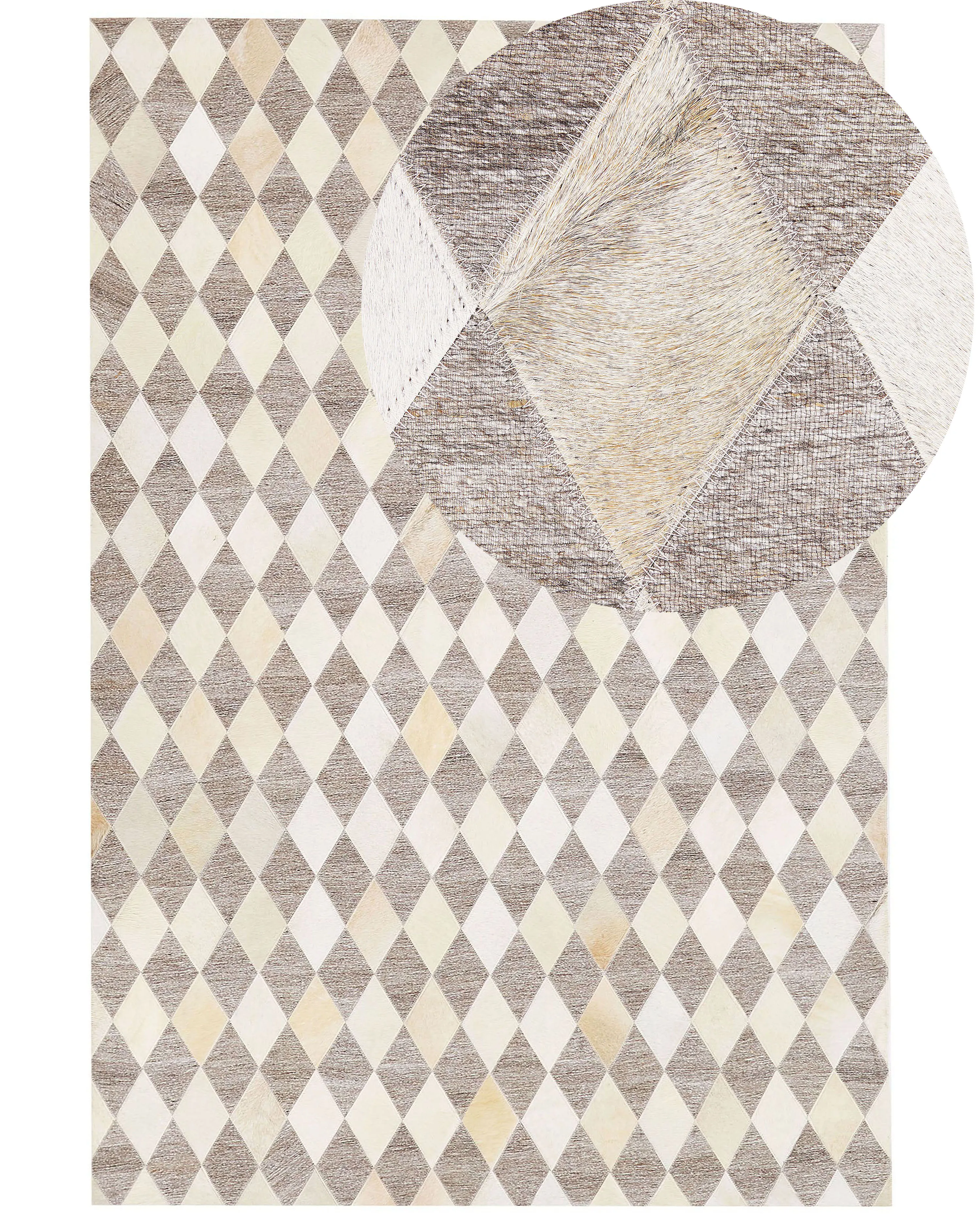 Rug SESLICE Beige 140 x 200 cm Leather