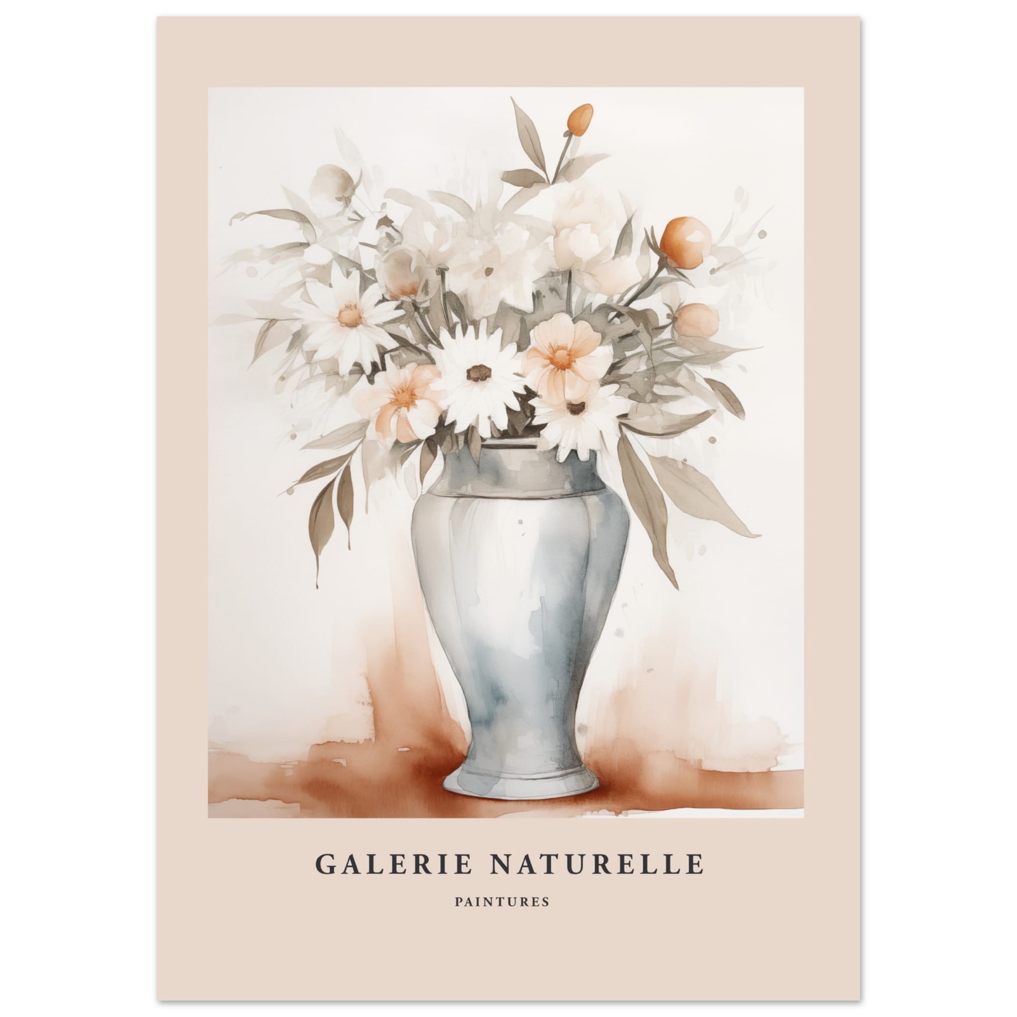Artfulprints Poster Bloemen in vaas 3  - 50x70 cm - Meerkleurig