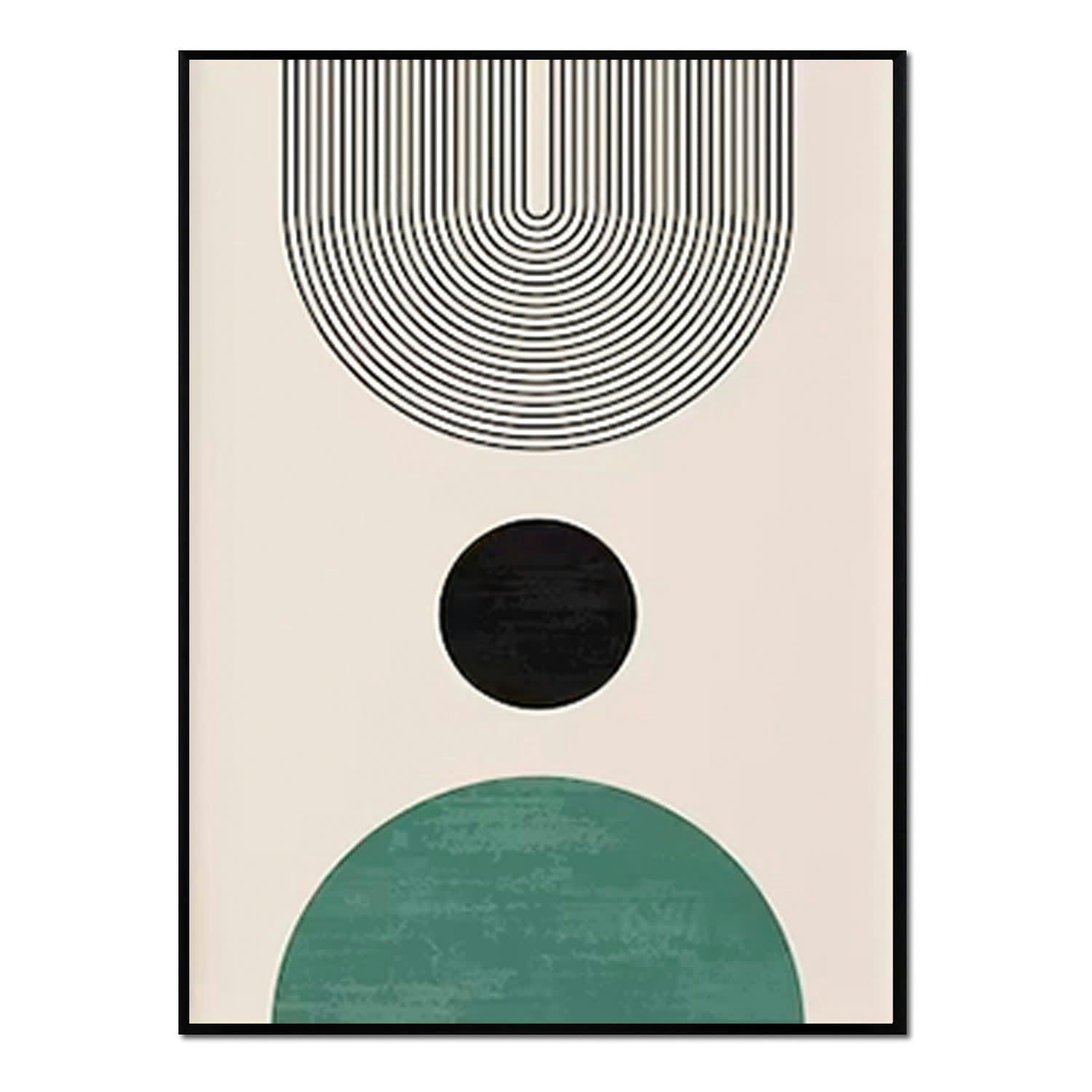 MINIMALISMO - Affiche avec cadre noir -  géométrie abstraite - 50x70