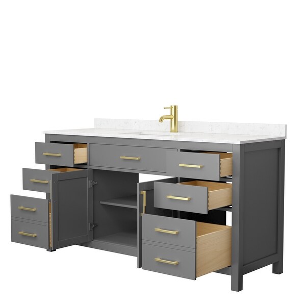 Beckett 66 Inch Single Vanity, Cultured Marble Top