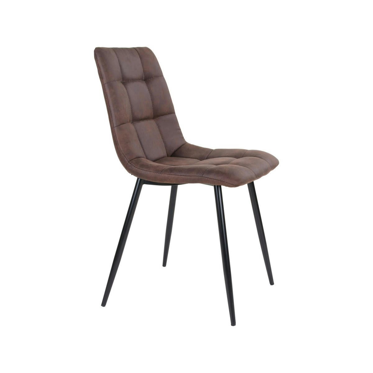 AGLO - Chaise design en tissu pieds métal marron