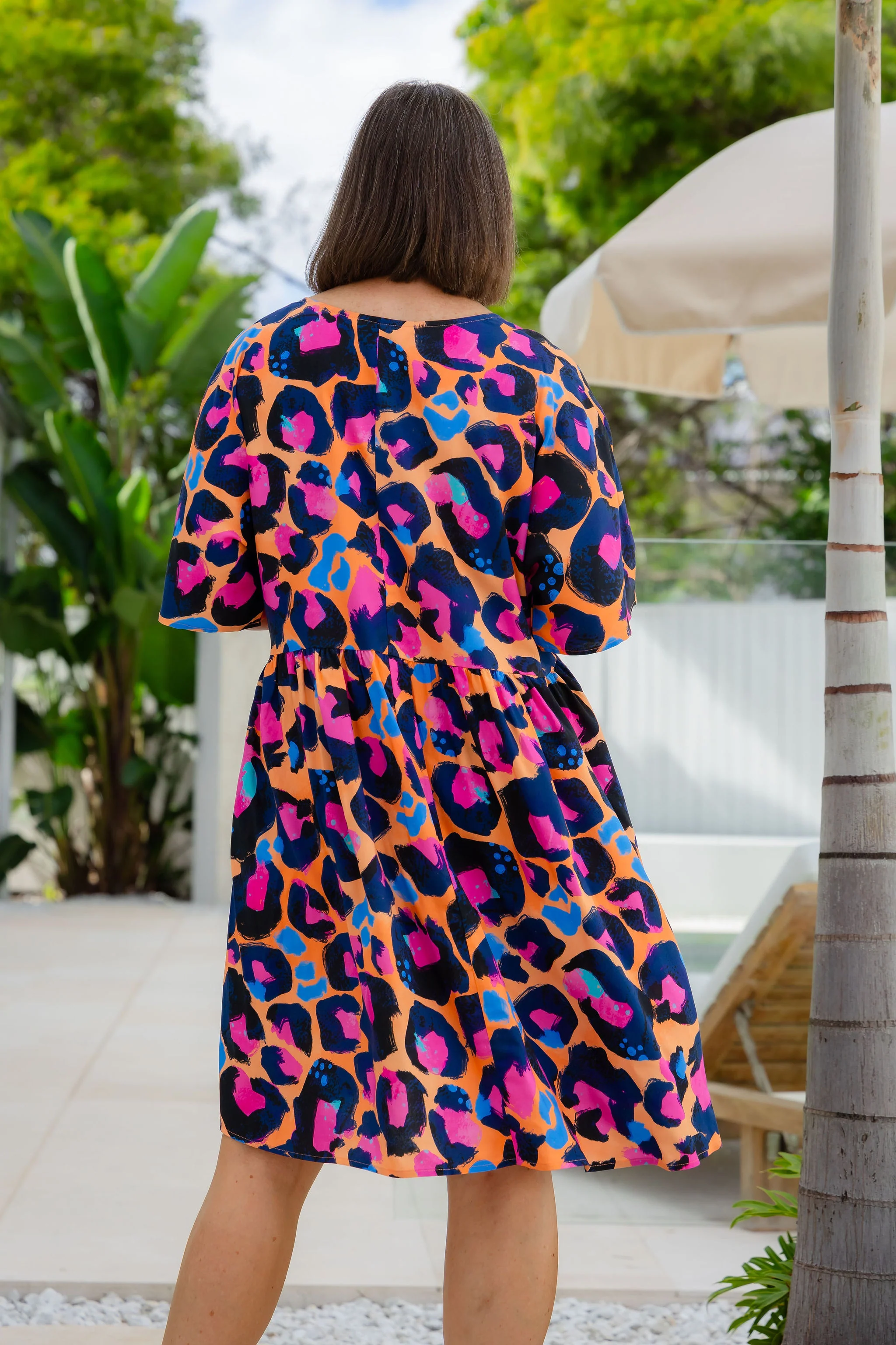 Disco Dress in Sherbie - Peach Leopard by Kasey Rainbow