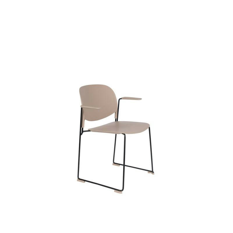 STACKS - Fauteuil design en polypropylène taupe