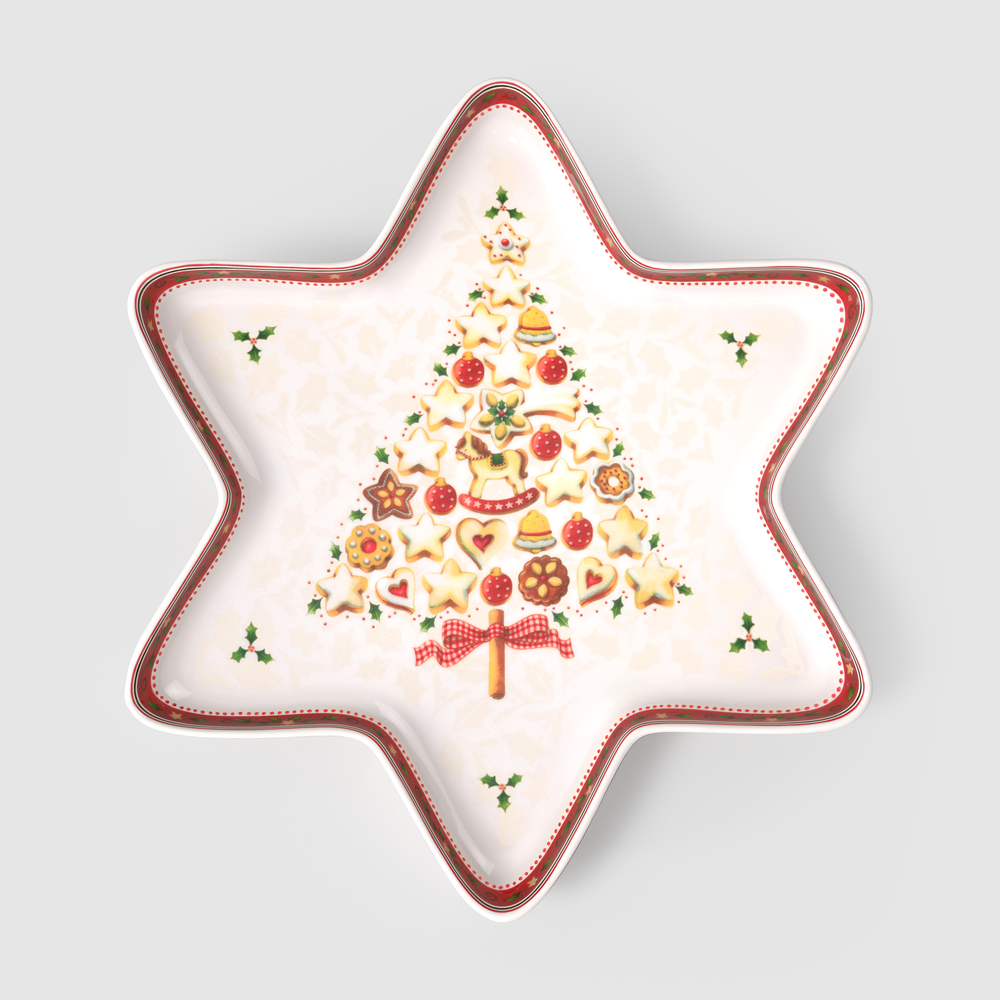 Winter Bakery Delight Bowl - Red, 33.9 oz, Premium Porcelain