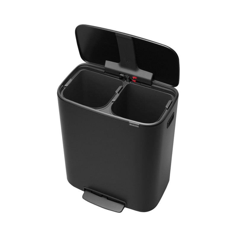 Poubelle de tri à pédale Bo noire 2 x 30 L BRABANTIA
