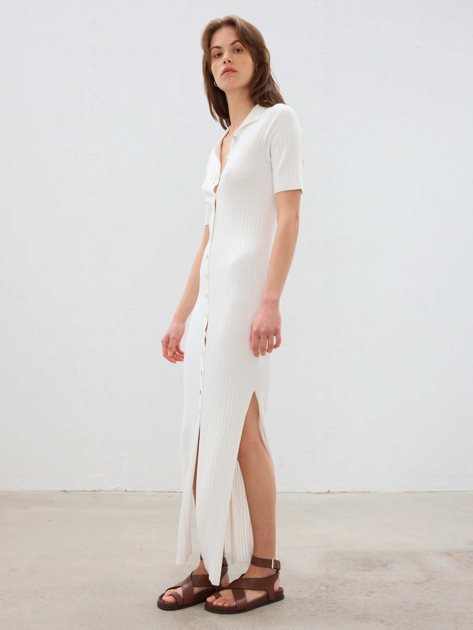 Gabby Ribbed Polo Dress