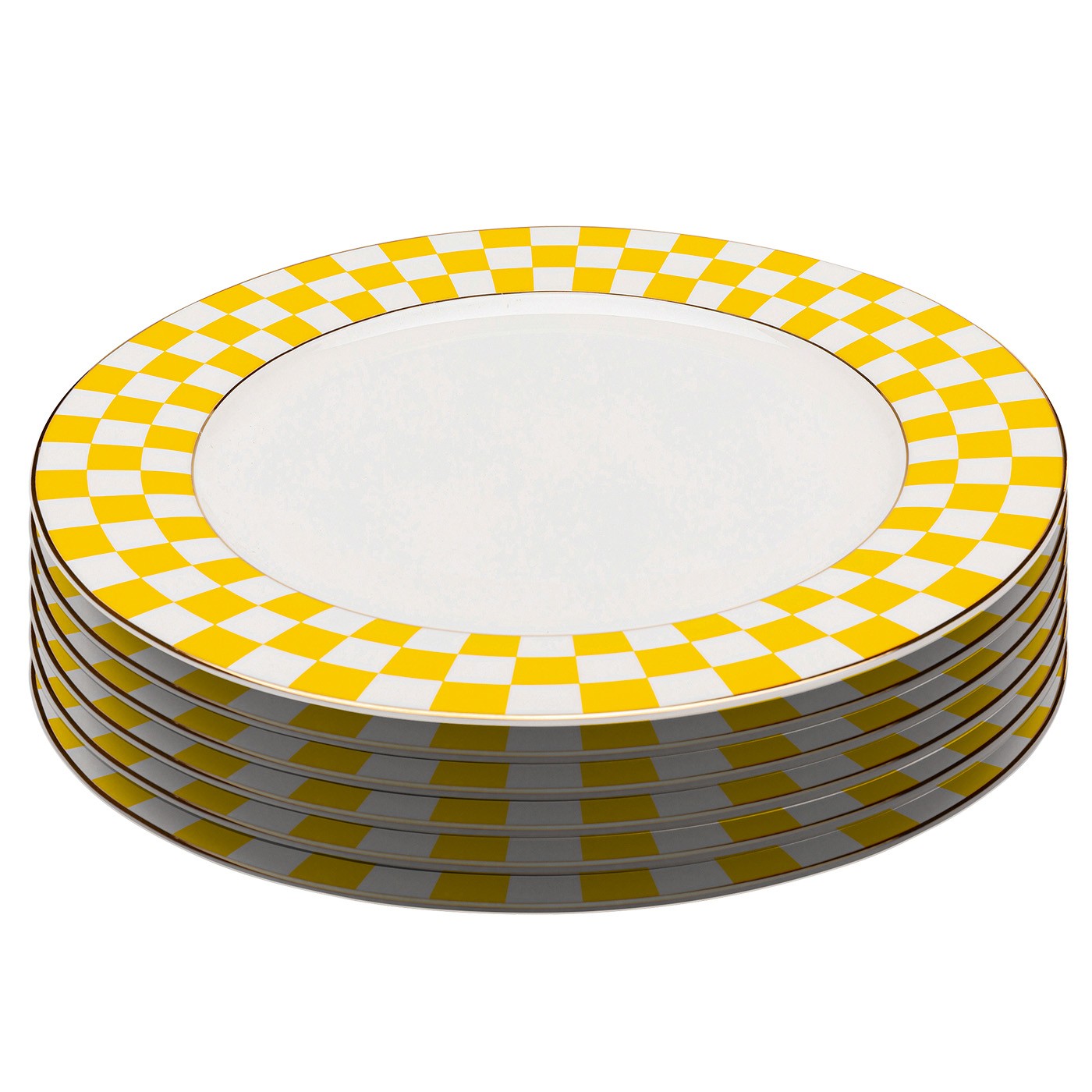 Kare Design Borden Harlequin Ø27cm geel (6/set)