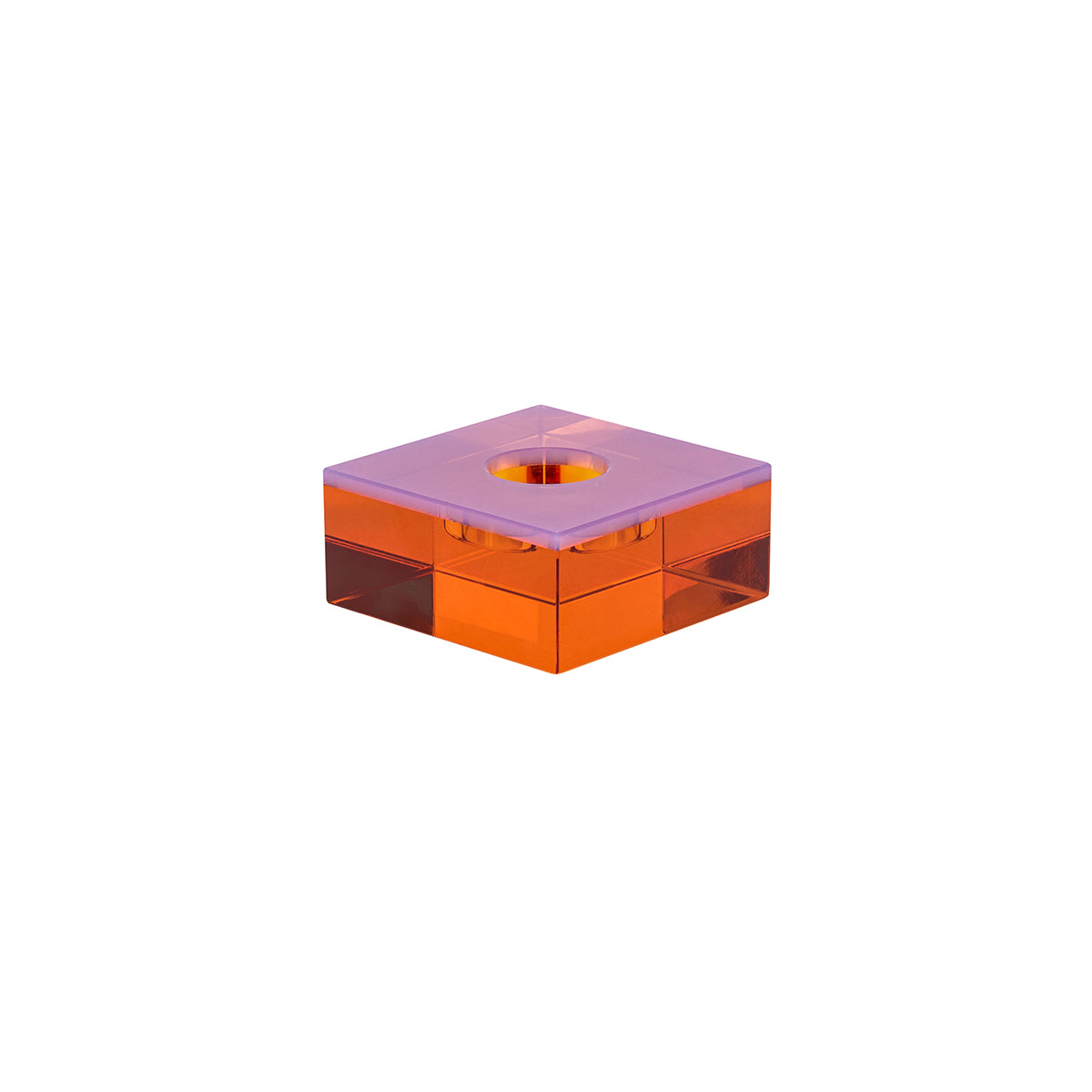 Hübsch waxinelichthouder Flux - kristal - 10x10xh4cm