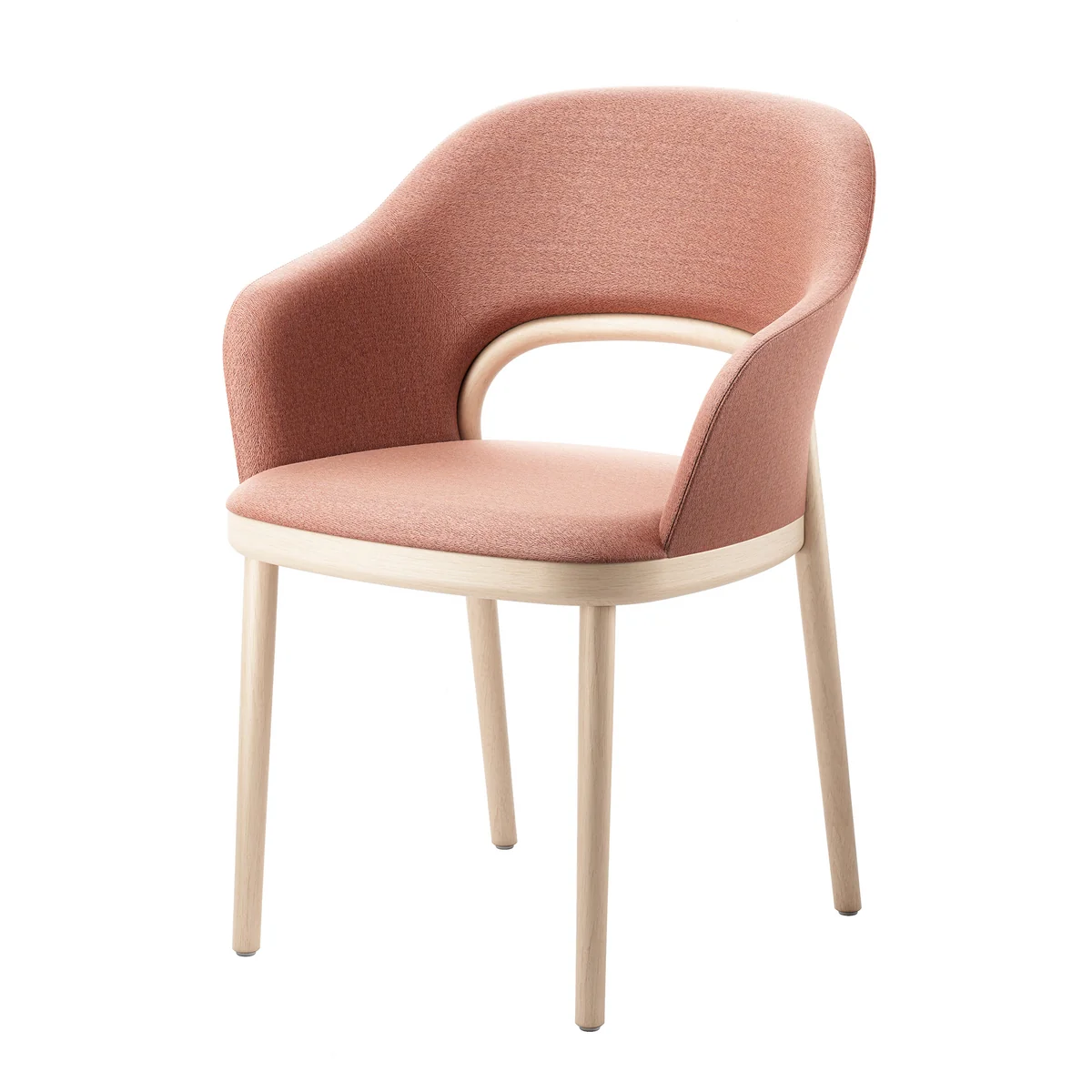 Thonet - 520 PF Armlehnen-Sessel, Buche gebeizt (TP 107 aufgehellt) / altrosa (Mood 3105)