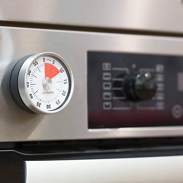 Minuteur magnétique cuisine FISHTEC Zones couleur 60 min Acier inox Lecture facile Idéal pour les cuissons