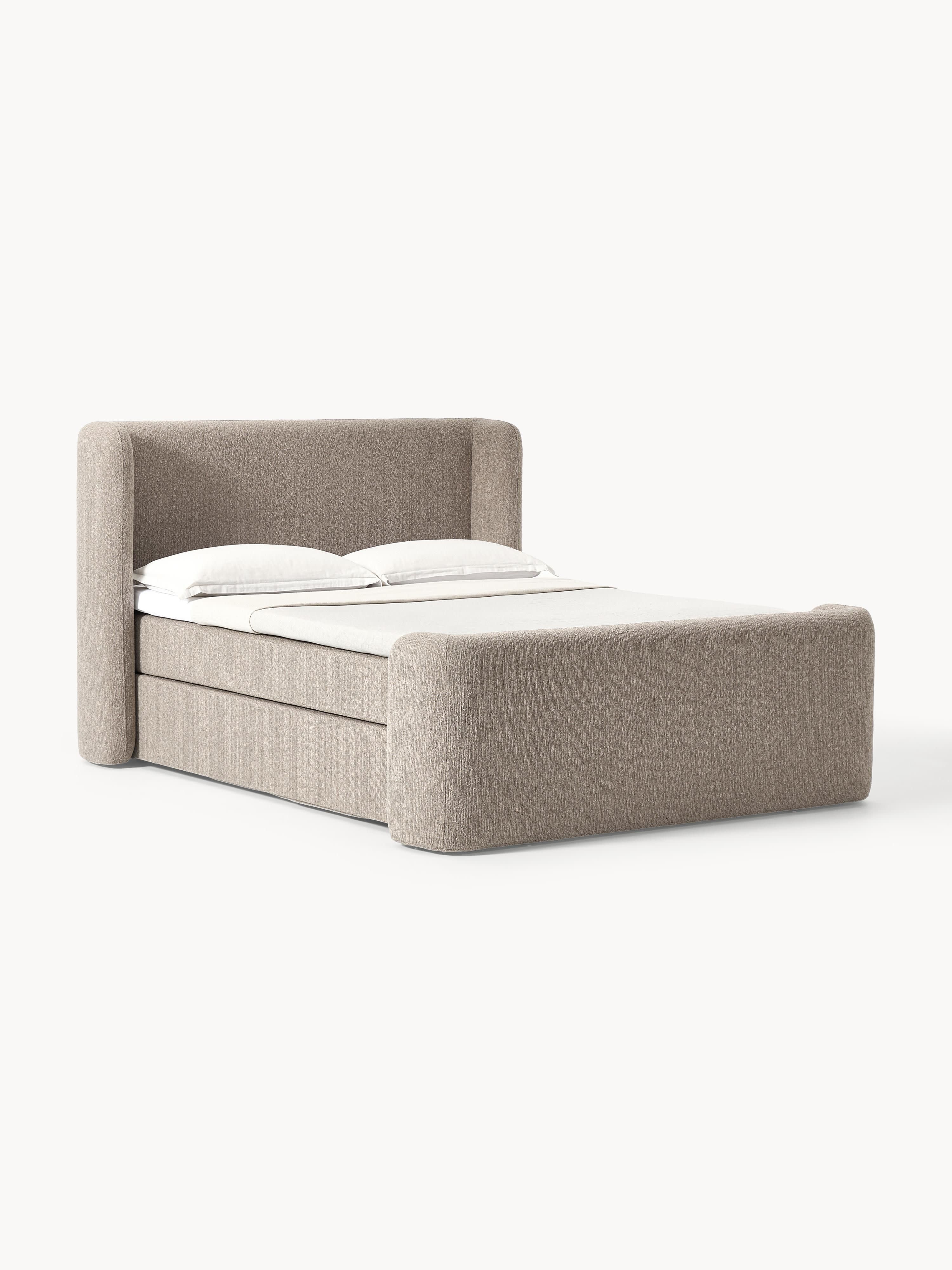 Bouclé-Boxspringbett Perla