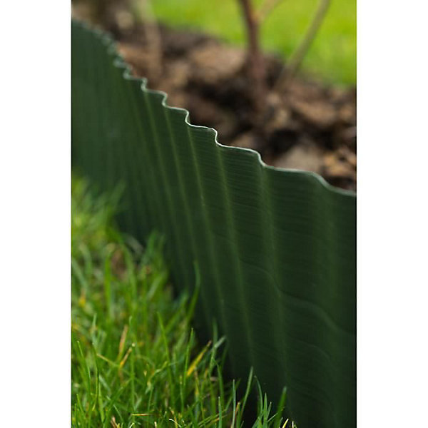 Bordure gazon polyéthylène verte H15 cm x 9 m - NATURE