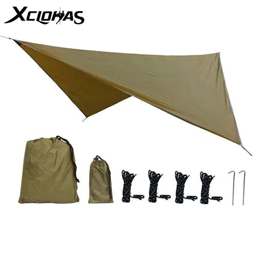 NNEOBA Waterproof Tarp Tent Shade Outdoor Camping UV Canopy (Black)