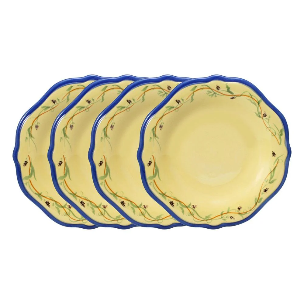 Pistoulet® Set of 4 Salad Plates with Blue Band
