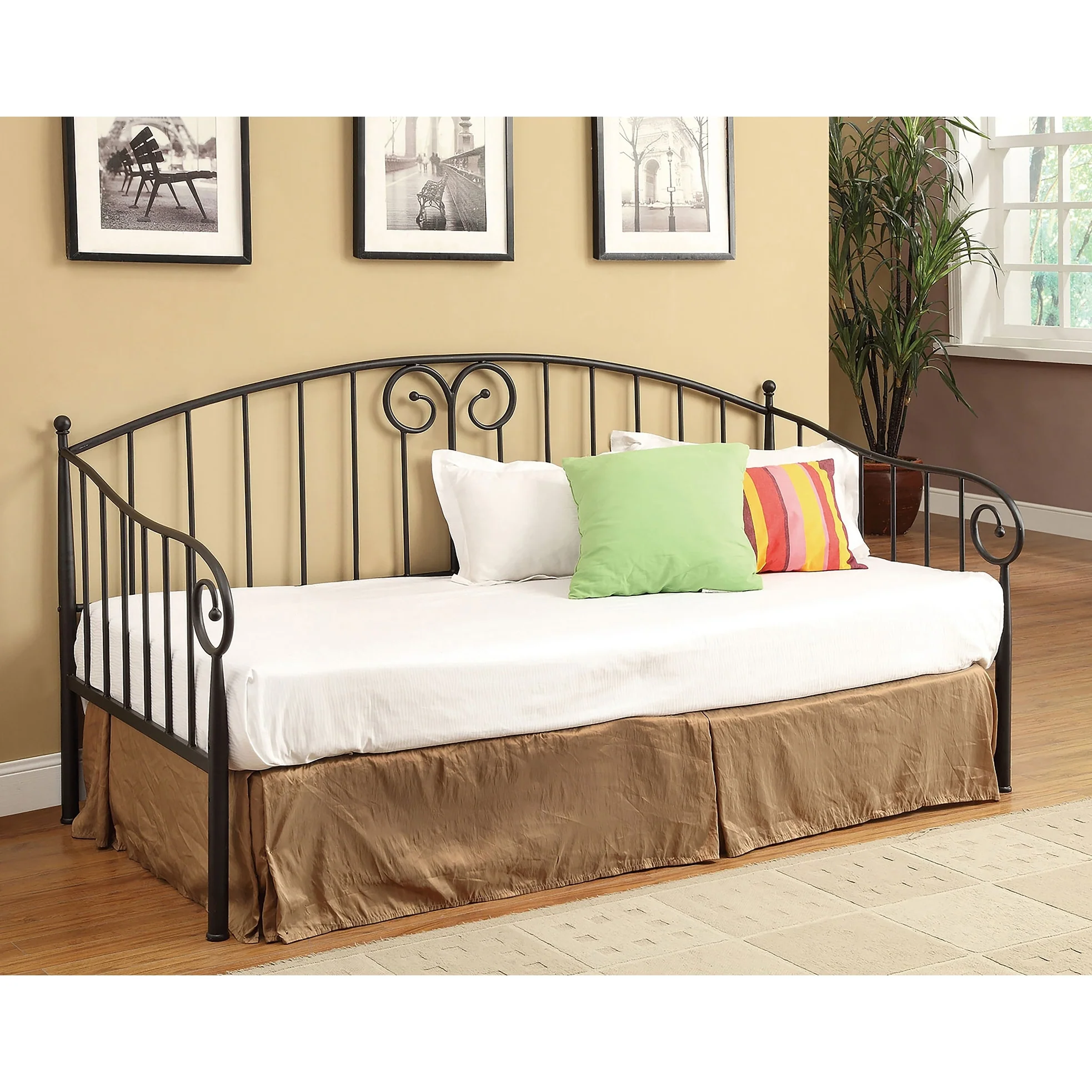 Grover Traditional 42-inch Headboard Metal Twin Daybed Black