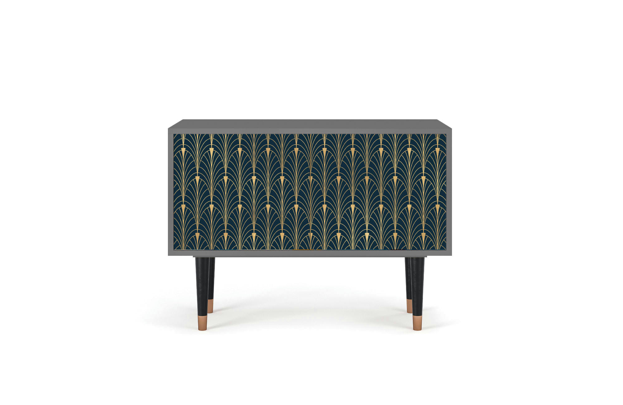 FLOWER OF THE NILE - Buffet bas  bleu et jaune 2 portes L 94 cm