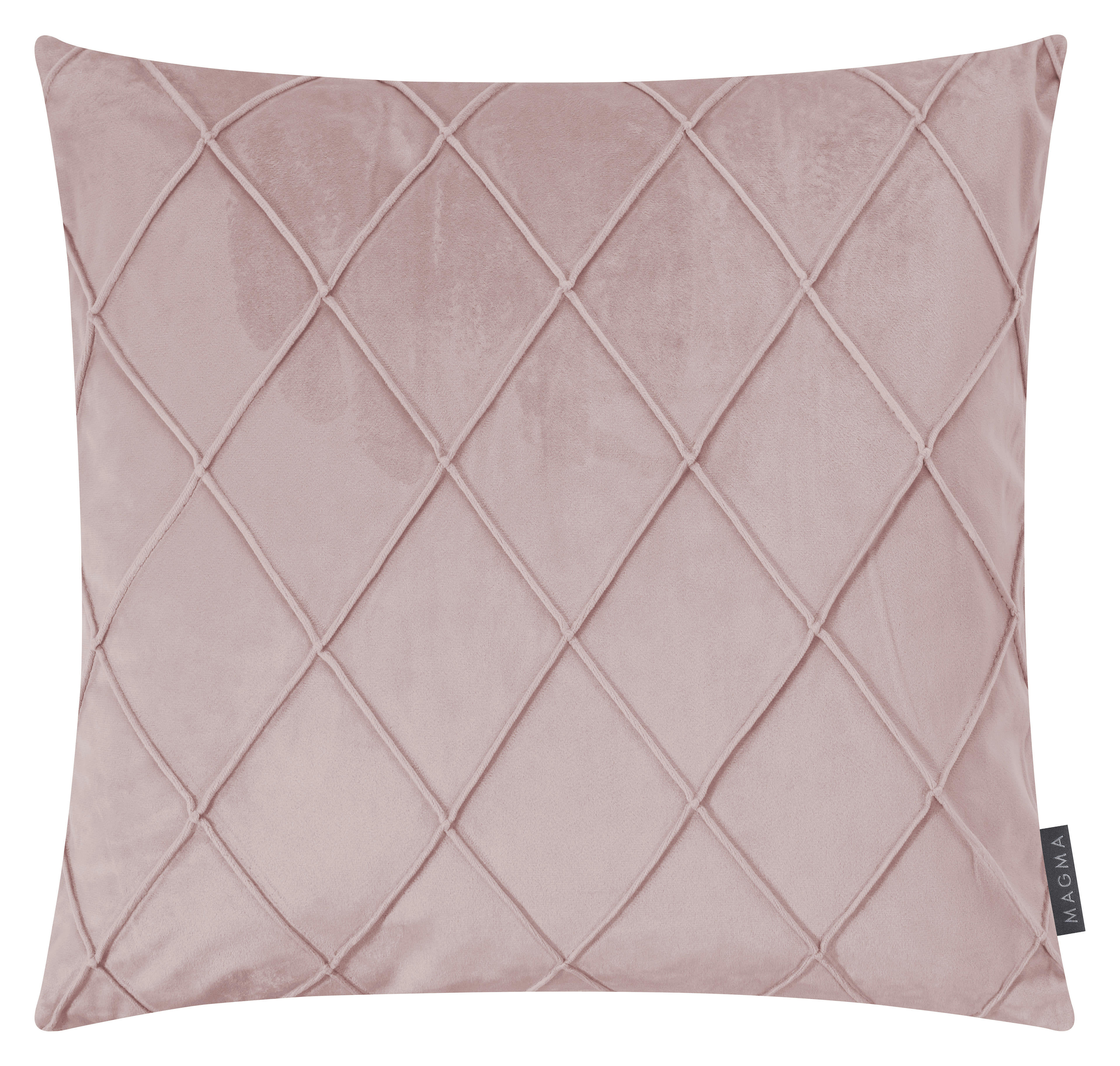 NOBLESS - Housses de coussin velours relief pli cousu vieux rose 50x50-Lot de 2