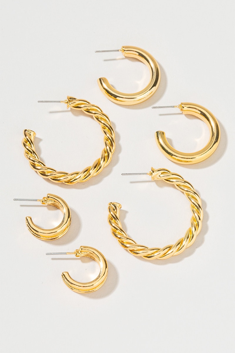 Tracey Metal Hoop Earring Set