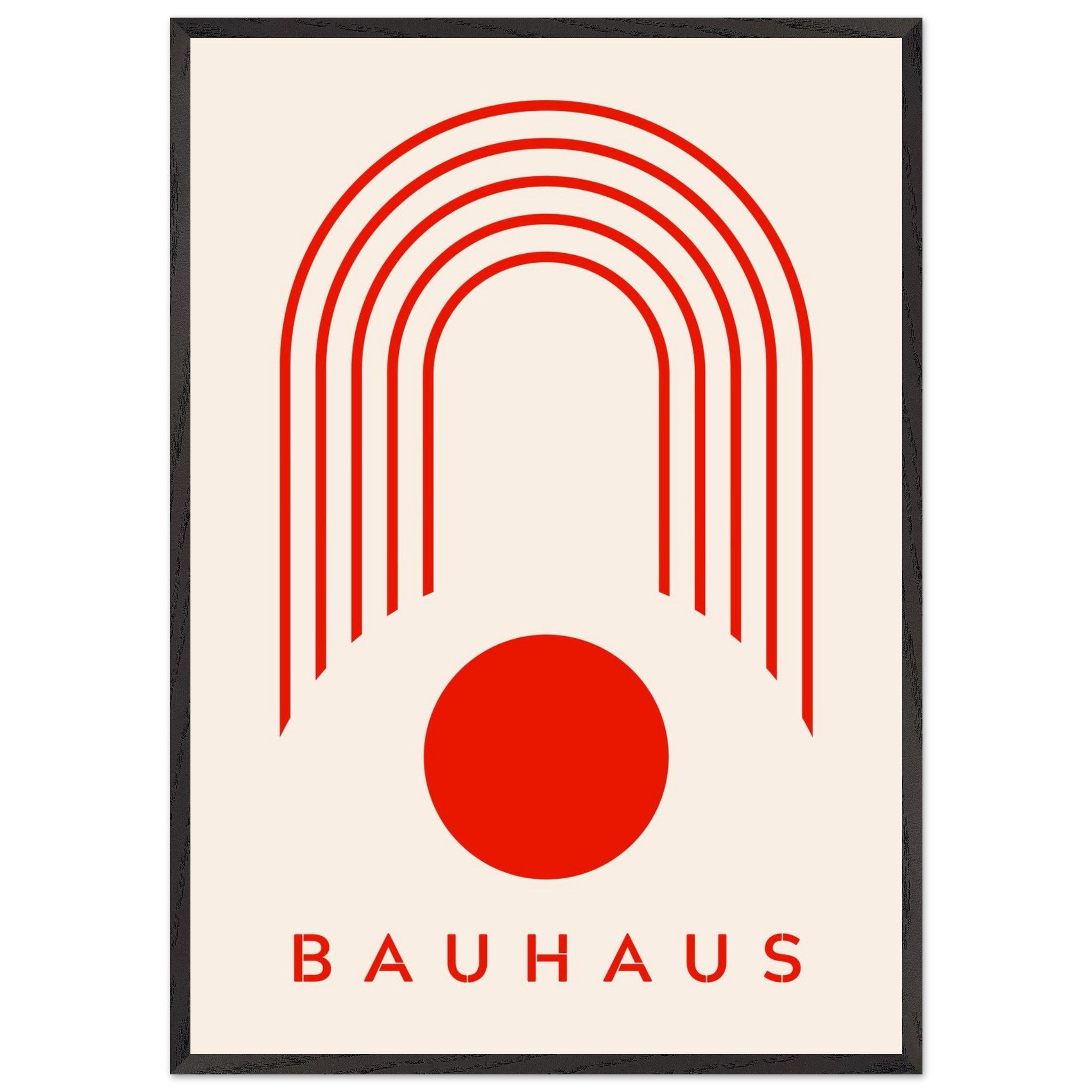 Artfulprints Poster met Lijst Bauhaus - Red arches  - 70x100 cm - Rood