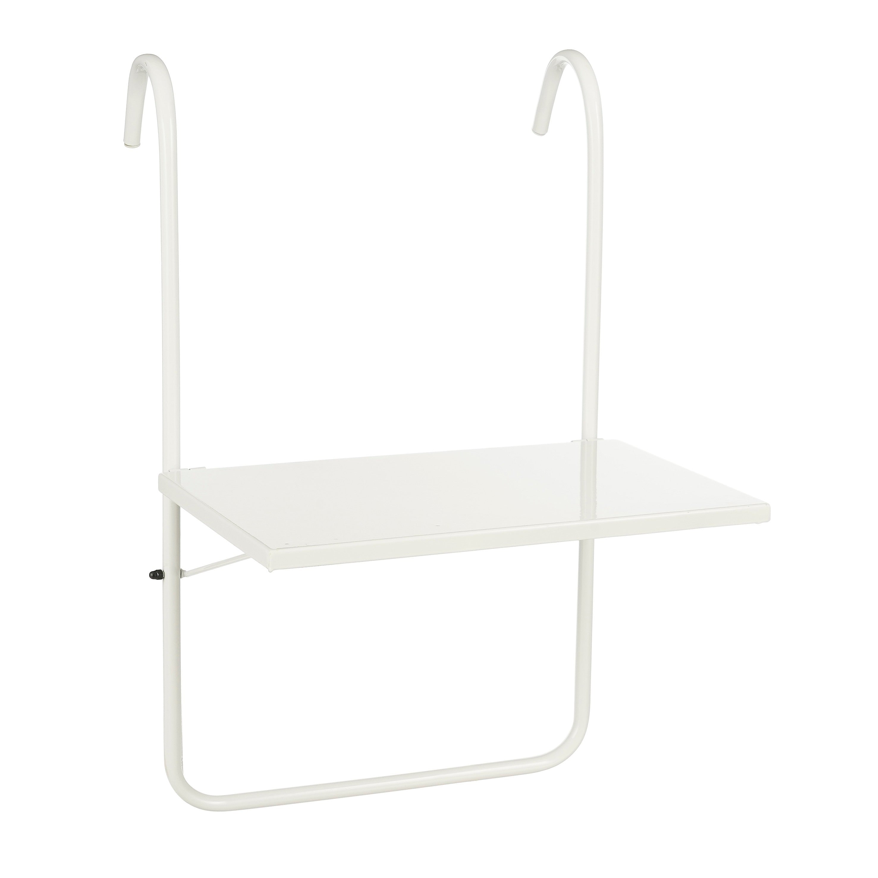 Mica Decorations Seatle Hangtafel Balkon - Tafeltje Buiten - Plateau voor Balkon - 57,5 x 38 cm - Metaal - Wit