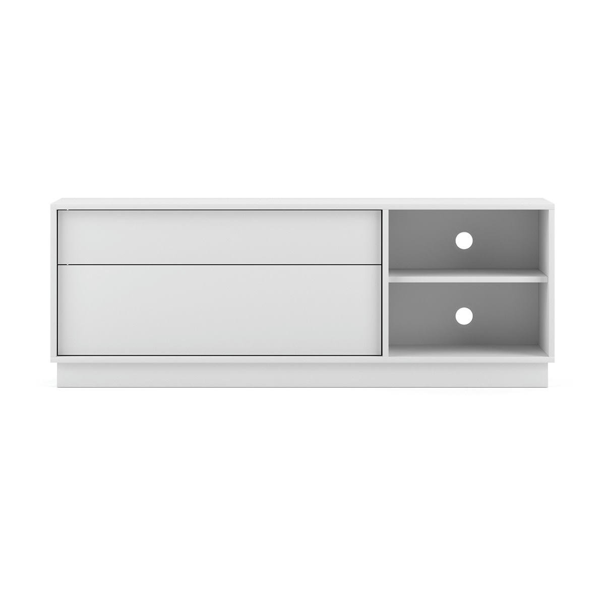 - Meuble tv 1 porte 1 tiroir 136 cm blanc