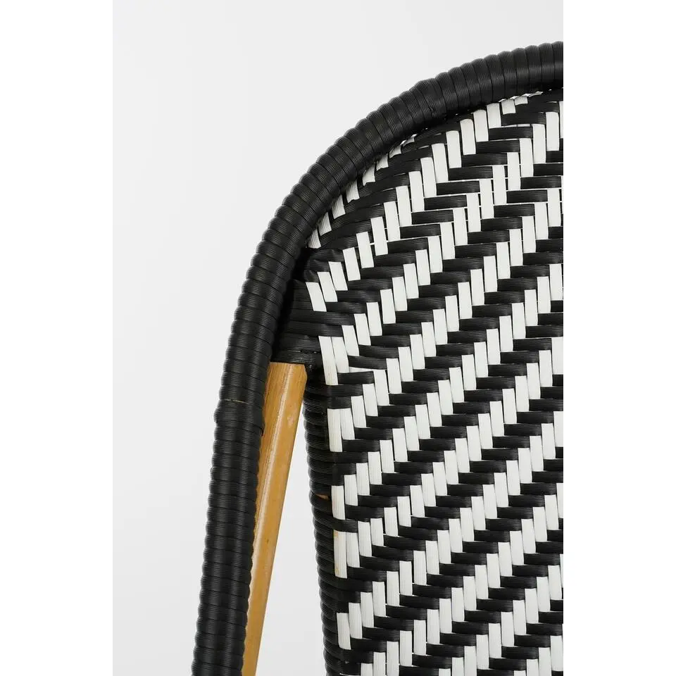 Mica Decorations Mandox Bank - L98 x B60 x H93 cm - Rotan - Zwart, Wit