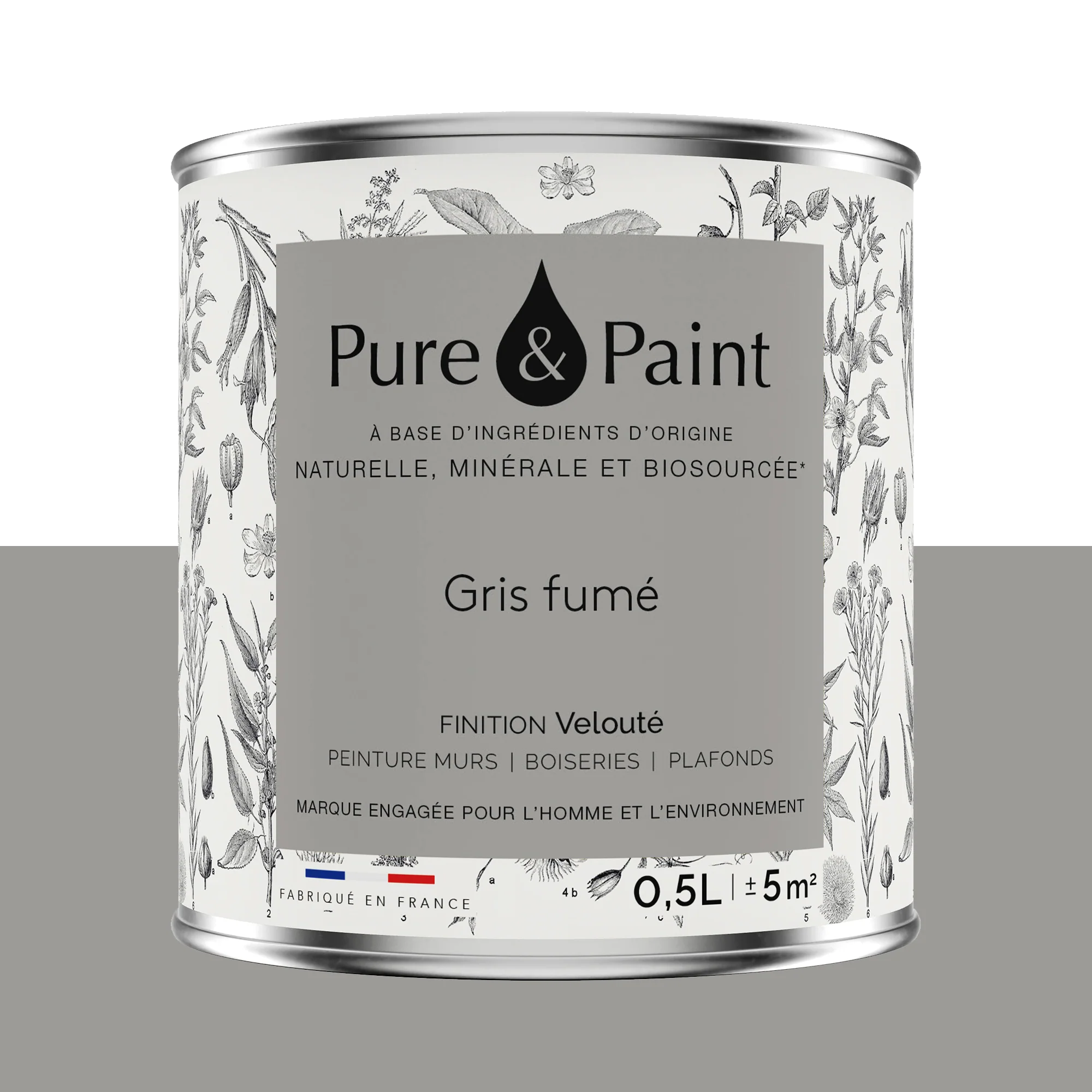 Pure and Paint Peinture Peinture gris fumé 0,5 L