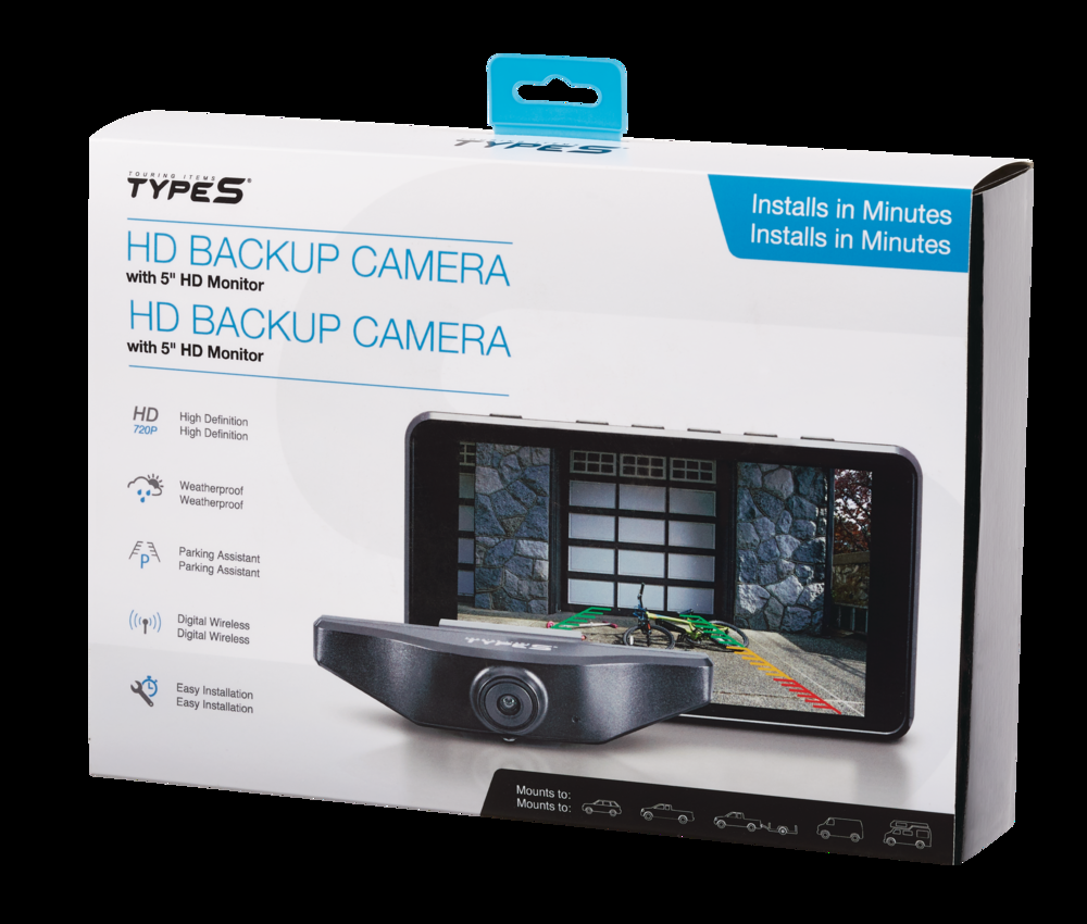 Type S Backup Camera, with 5-in Monitor, 720p HD