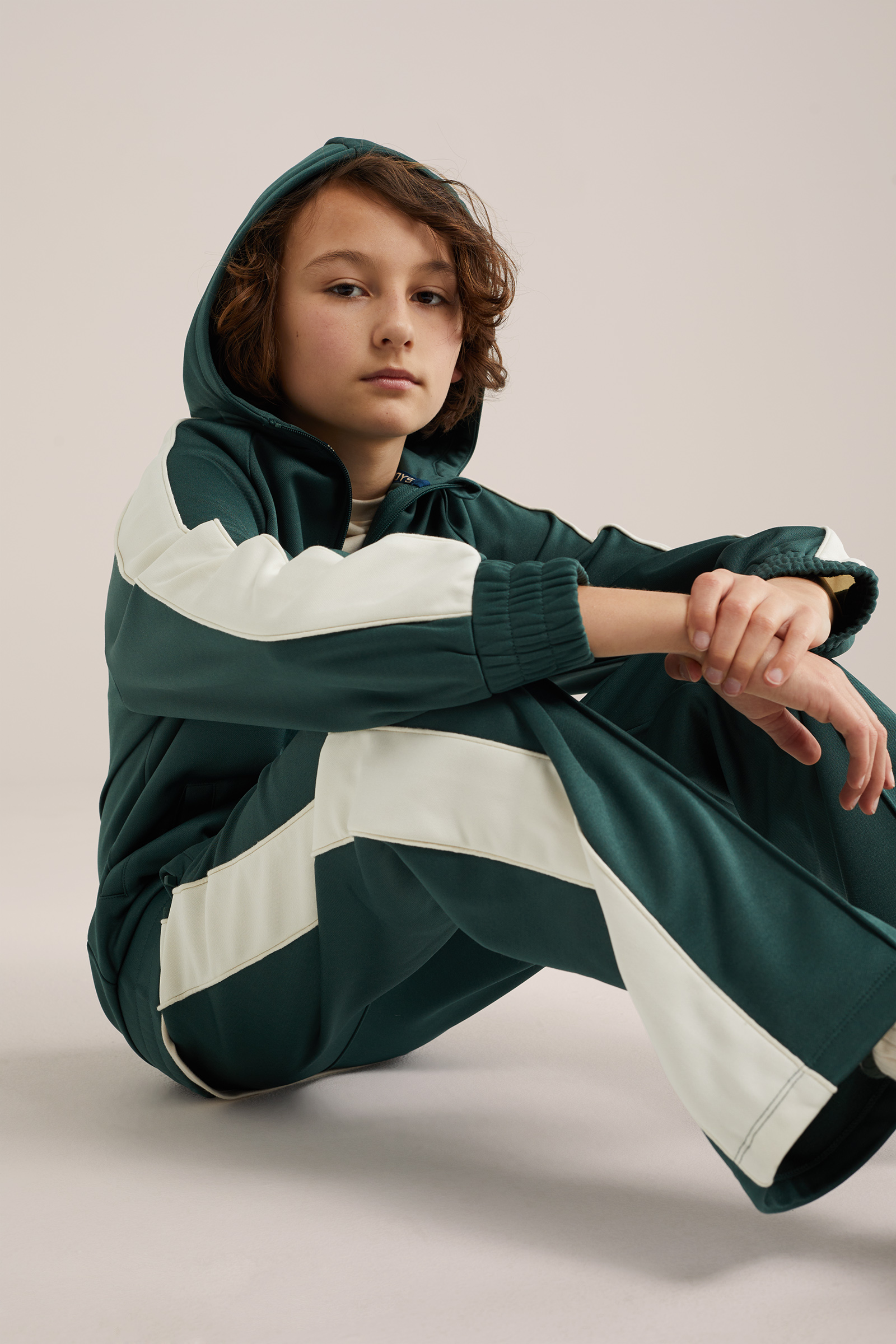 Jongens Straight fit broek met streep van technische stof