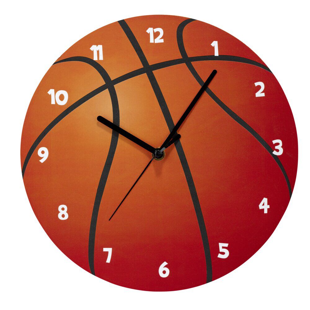 Horloge murale en bois Ø30cm - 2 modèles foot ou basket