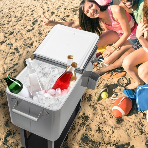 80QT Iron Spray Cooler with Shelf - 34.25 x 15.16 x 34.25