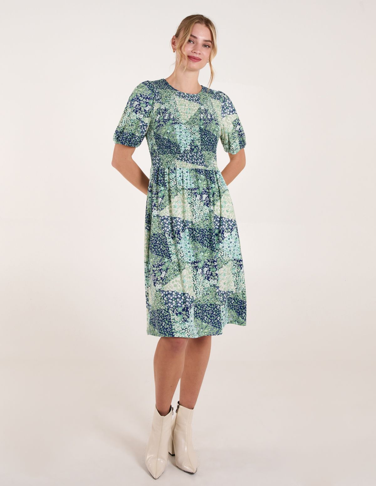 Blue Vanilla Shirred Bust Mini Dress
