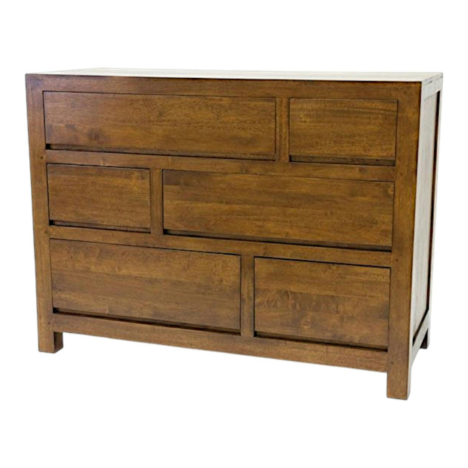 Commode moderne hévéa 6 tiroirs 120cm OLGA