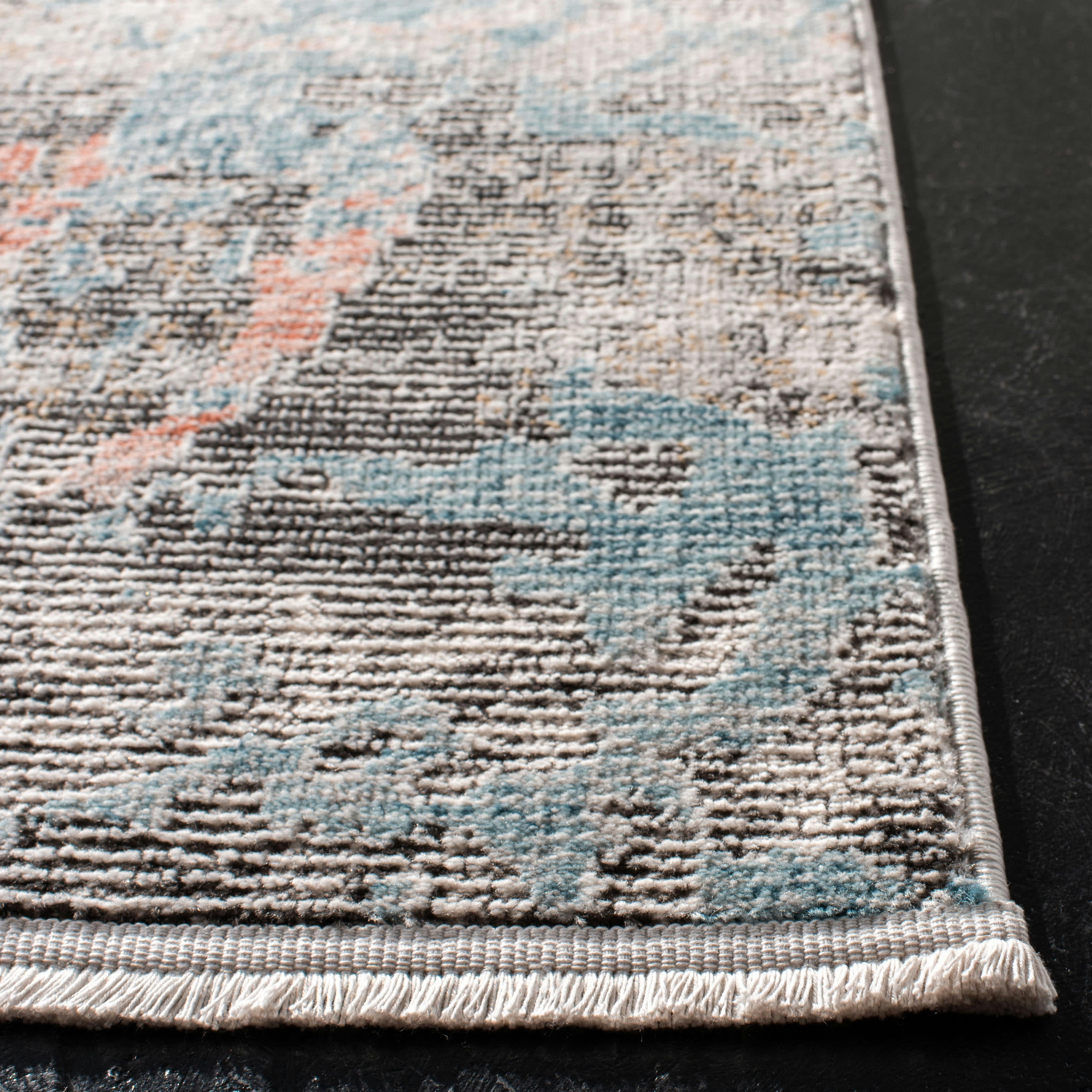 SHIVAN - Tapis de salon interieur en bleu & ivoire, 160 x 229 cm