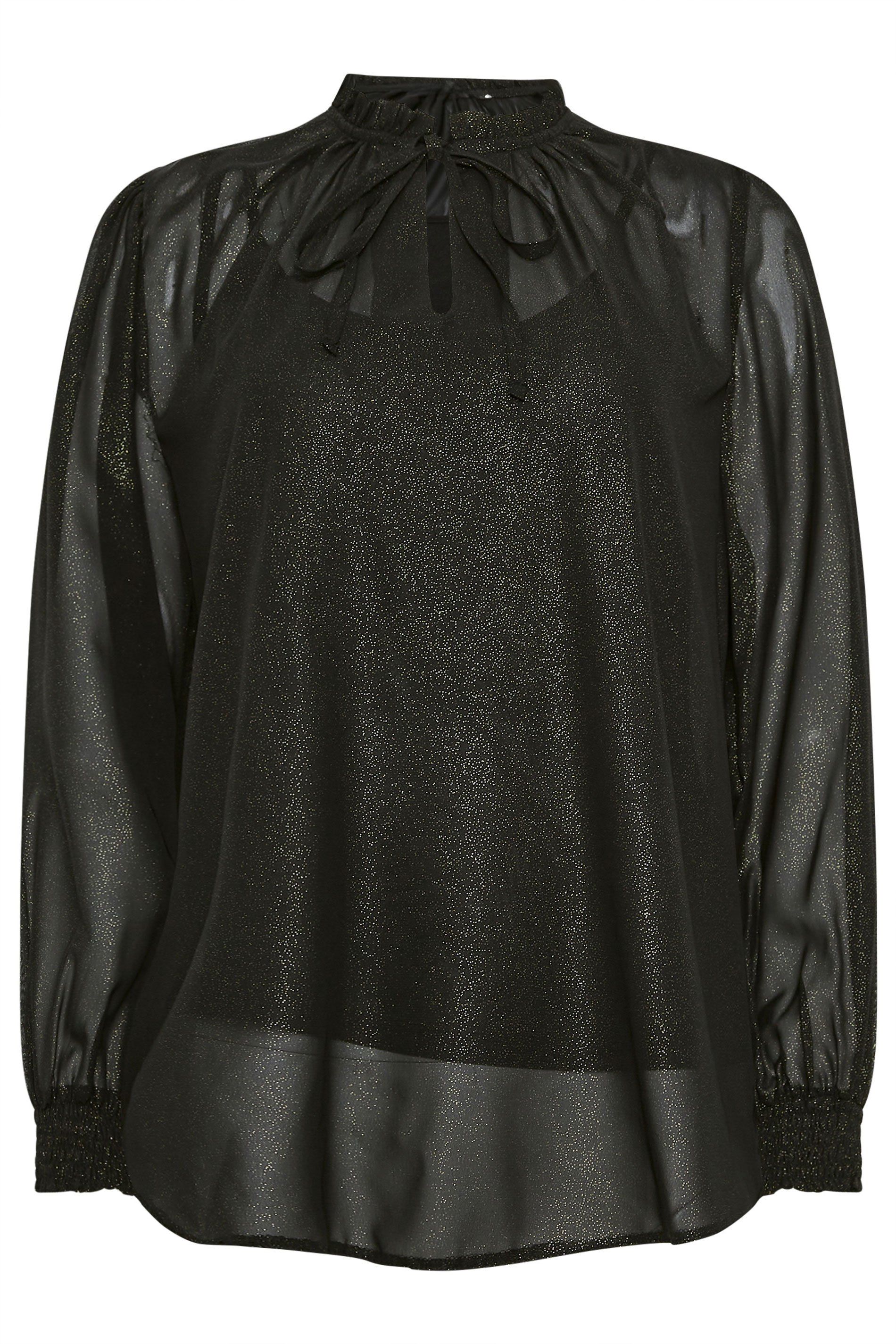 M&Co Shimmer Mesh Blouse