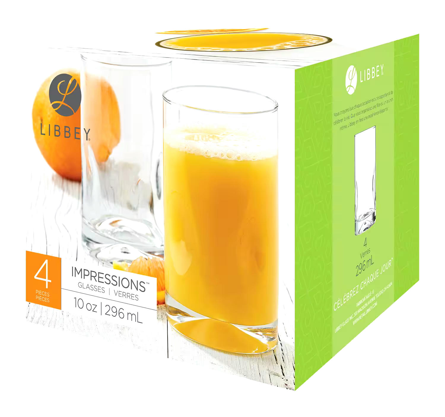Libbey Impressions Juice Glasses, 10-oz, 4-pk