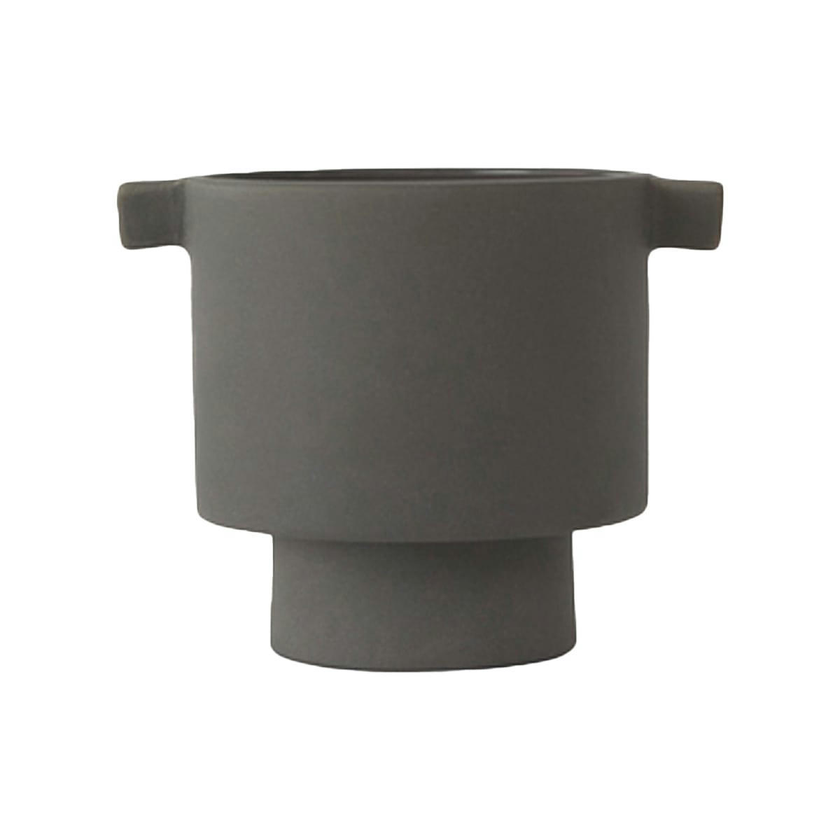 INKA - Pot anthracite en grès Ø10,5xH10,5cm