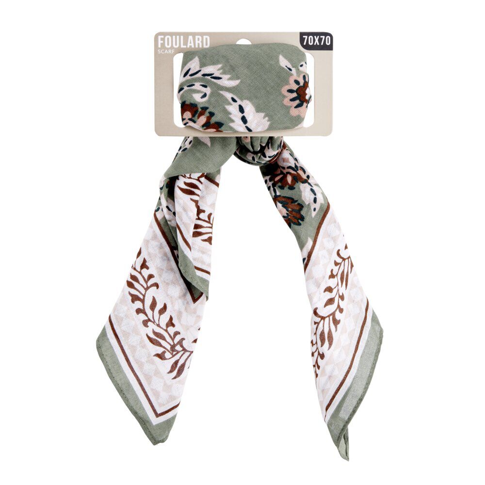 Foulard carré 100% coton 70x70cm (2 modèles)