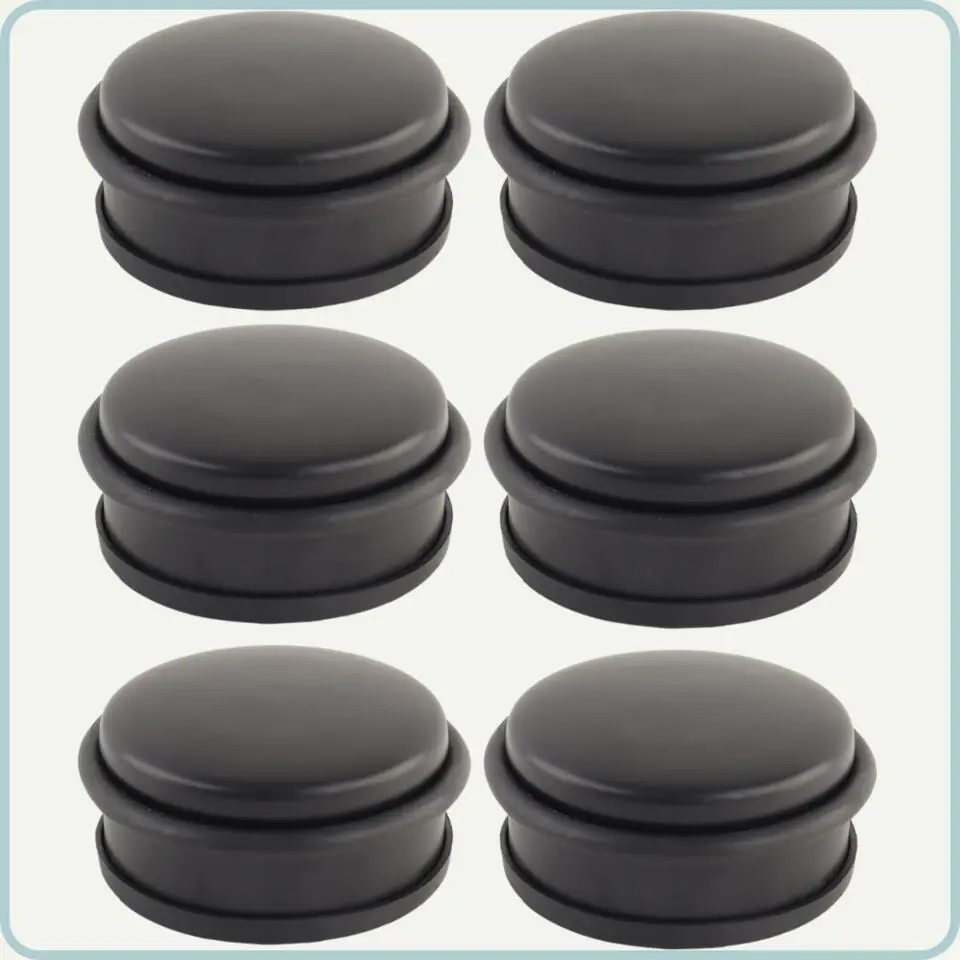 Nordix Deurstop 6 Stuks Deurstopper Deurbuffer Mat Zwart 10x4.5cm Binnen