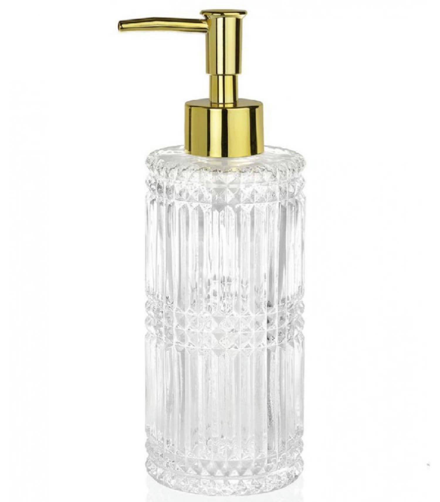 DIAMOND - Distributeur de savon en verre et métal doré