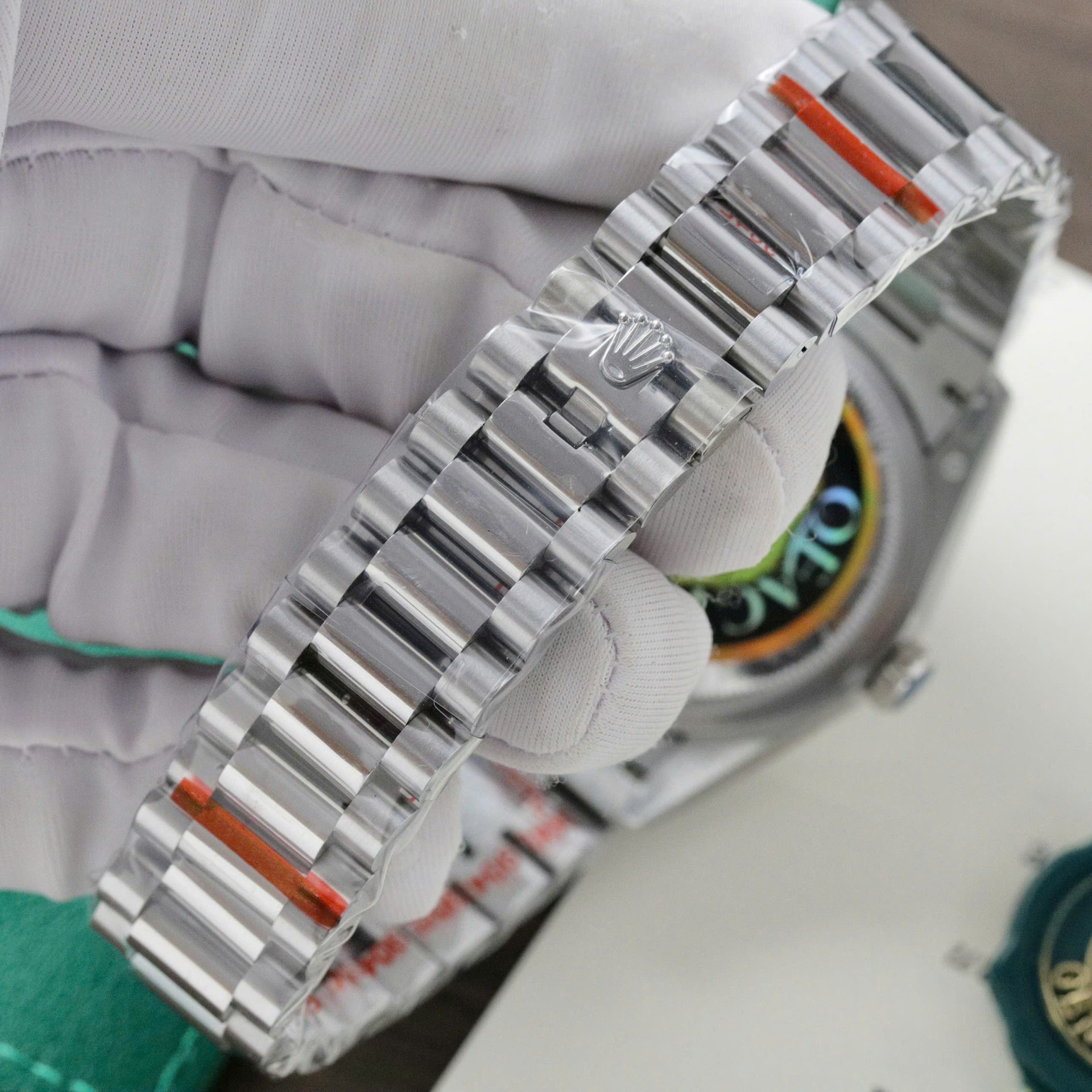 Rolex Day-Date 128236 904L Steel Ice Blue Dial CZ Diamonds 36mm Super Clone