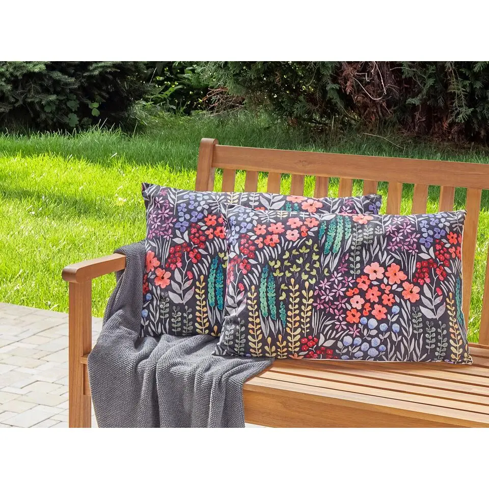 CASTELARO - Tuinkussen set 2 - Meerkleurig - 40 x 60 cm - Polyester