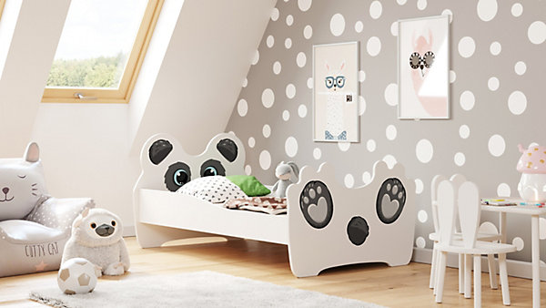Lit enfant MOUNA avec matelas et cadre - Panda - 160 cm x 80 cm